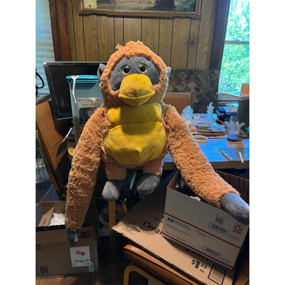 Nanco Large Orangutan Plush Stuffed Animal Long Arm Tan Yellow Monkey Toy 02720